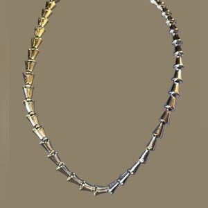 Rare Vintage Sterling Silver Signed JeRay 16 inch Multi Triangle Link Necklace